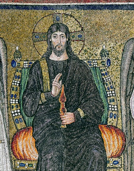 Christ enthroned with the angels (detail of 344548) von Byzantine School