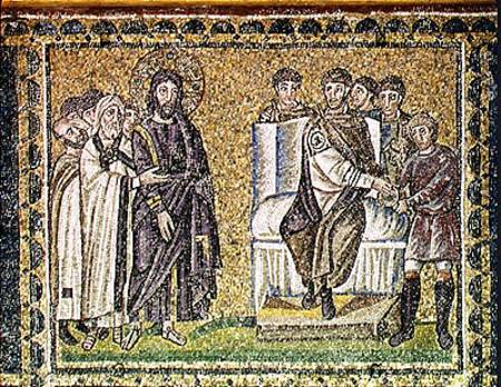 Jesus before Pontius Pilate von Byzantine School