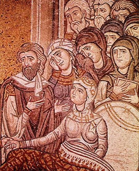 The Raising of Jairus's Daughter  (detail) von Byzantine School