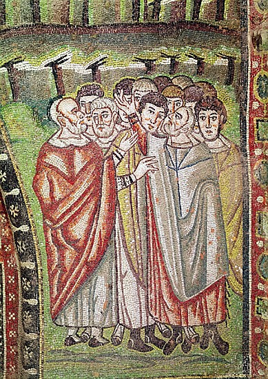 The Hebrew People, detail of The Hospitality of Abraham and the Sacrifice of Isaac, 6th century von Byzantine School