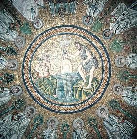 Baptism of Christ, surrounded by the Twelve Apostles