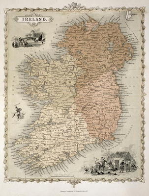Map of Ireland, published c.1850 (hand-coloured engraving) von C. Montague
