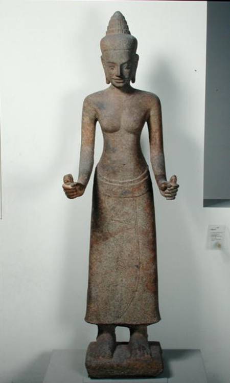 Statue of the goddess, Lakshmi, from Preah Ko, Bayon Style von Cambodian