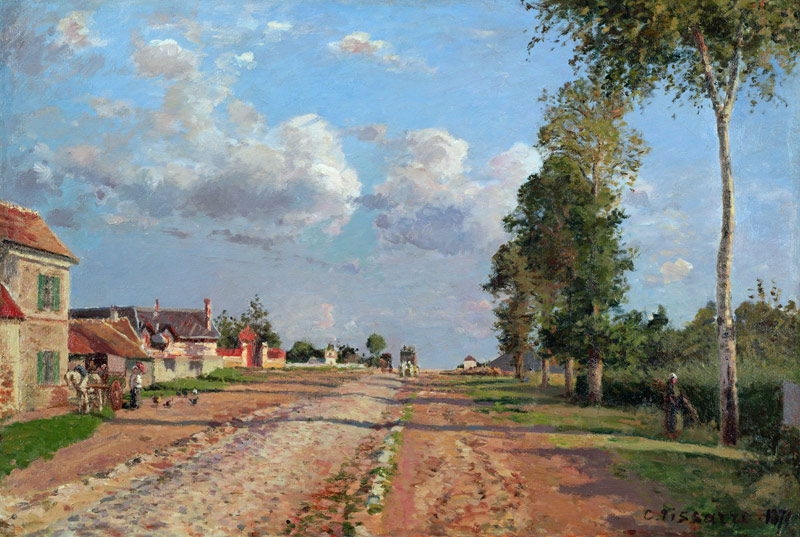 Die Straße von Rocquencourt von Camille Pissarro