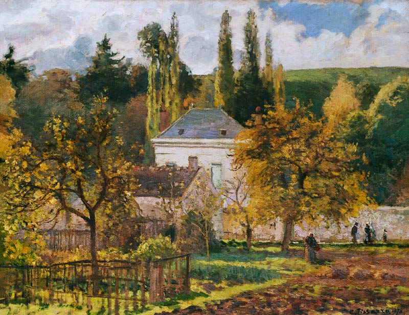 Bürgerhaus in L´ Hermitage, Pontoise von Camille Pissarro