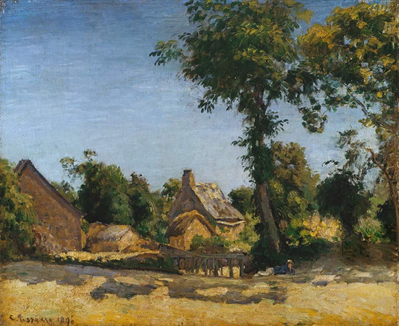 Landschaft (Dorf Melleraye) von Camille Pissarro
