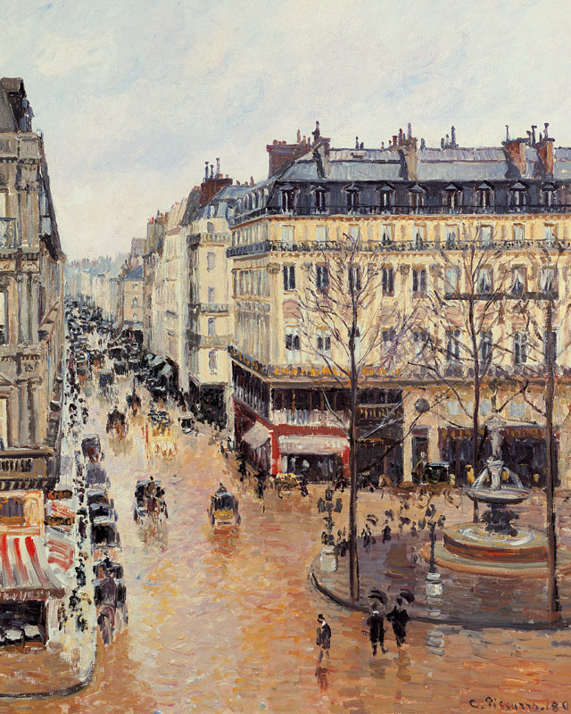 Rue Saint-Honoré am Nachmittag bei Regen von Camille Pissarro