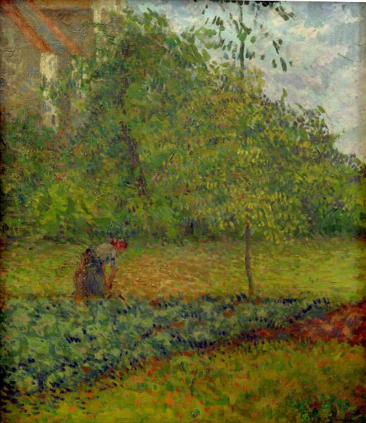 C.Pissarro, Gemüsegarten mit Bäuerin... von Camille Pissarro