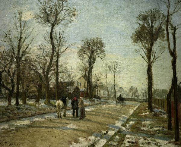 C.Pissarro, Louveciennes Wintersonne von Camille Pissarro