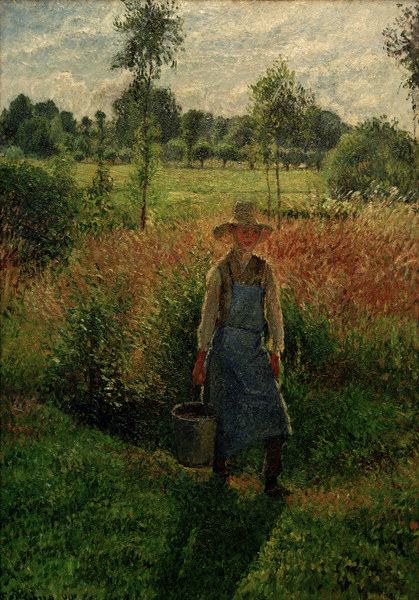 C.Pissarro, The gardener, afternoon sun von Camille Pissarro