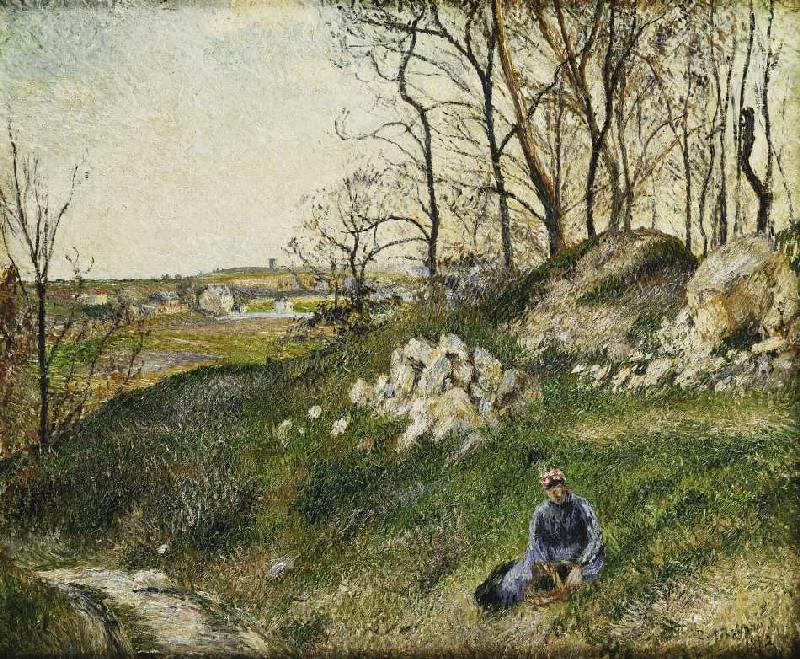 Dei Kräutersammlerin, Pontoise von Camille Pissarro