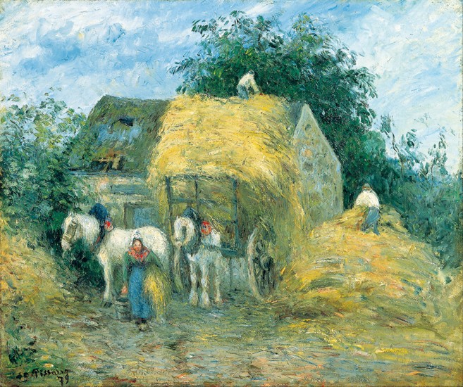 Der Heuwagen, Montfoucault von Camille Pissarro