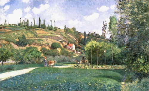 Eine Kuhhirtin auf der Route du Chou, Pontoise von Camille Pissarro