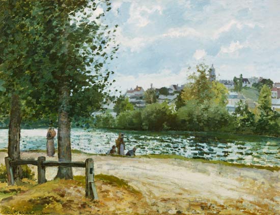 Die Ufer der Oise II von Camille Pissarro