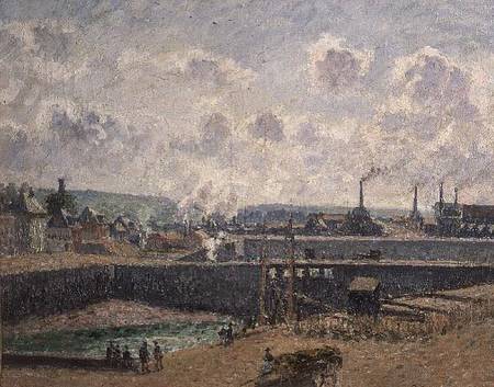 Low Tide at Duquesne Docks, Dieppe von Camille Pissarro