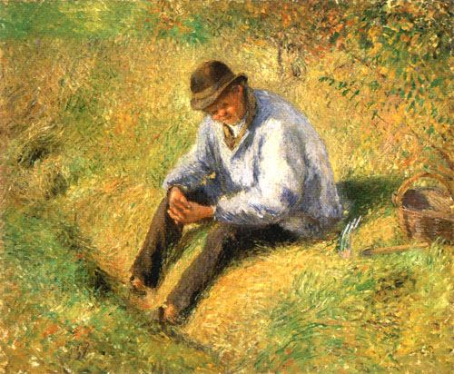 Père Melon bei der Rast von Camille Pissarro