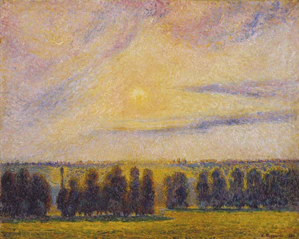 Sonnenuntergang in Èragny von Camille Pissarro