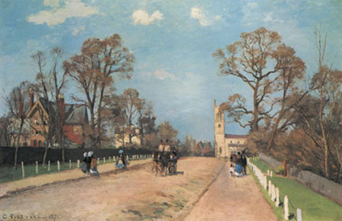 Die Strasse nach Sydenham von Camille Pissarro