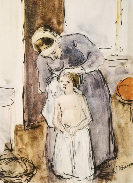 C. Pissarro / The Toilette / c. 1883 von Camille Pissarro