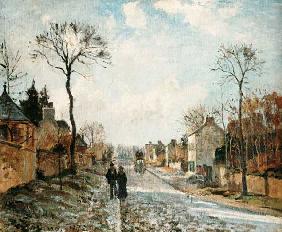 Winterliche Straße in Louvecienne 1872