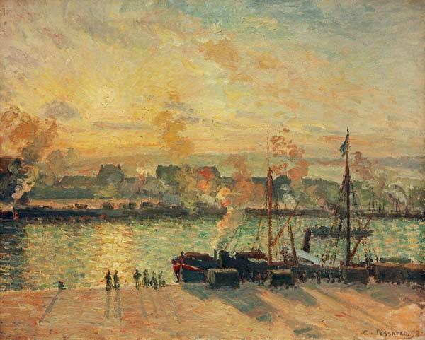 Sonnenuntergang, Hafen von Rouen 1898