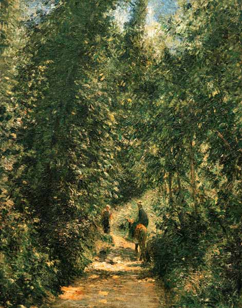 Weg unter Bäumen, Sommer von Camille Pissarro