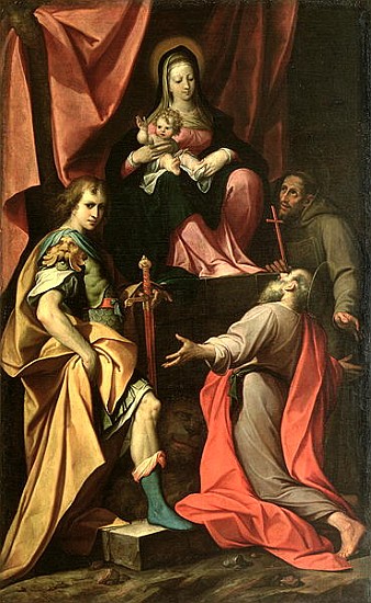 Madonna and Child with St. Vitalis, St. Jerome and St. Francis von Camillo Procaccini