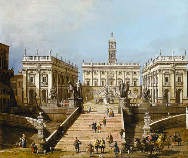 Rom, Aufgang zum Campodoglio. von Giovanni Antonio Canal (Canaletto)