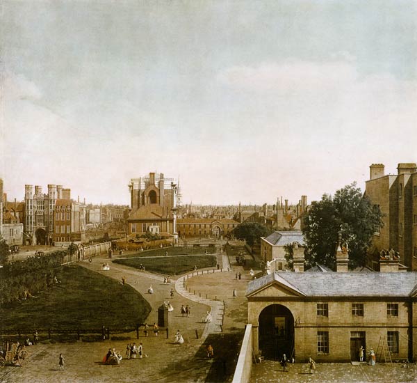 London: Whitehall and the Privy Garden from Richmond House von Giovanni Antonio Canal (Canaletto)