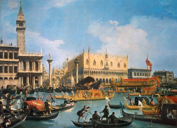 Der Buccintoro am Himmelfahrtstag von Giovanni Antonio Canal (Canaletto)