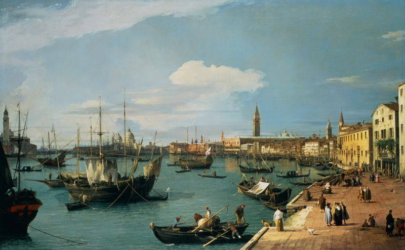 Riva degli Schiavoni looking West von Giovanni Antonio Canal (Canaletto)