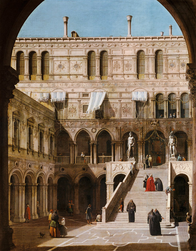 Venedig, Dogenpalast, Scala dei Giganti von Giovanni Antonio Canal (Canaletto)