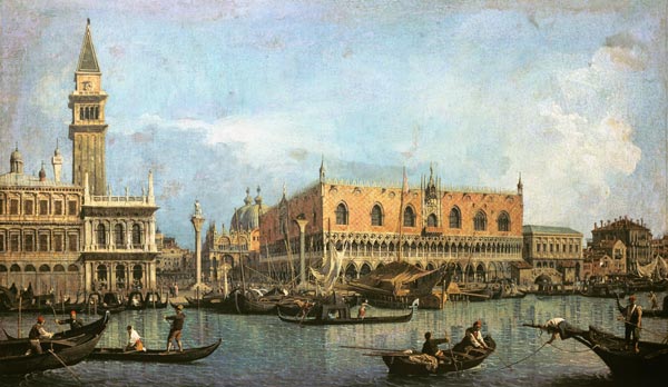 The Molo and the Piazzetta San Marco, Venice von Giovanni Antonio Canal (Canaletto)