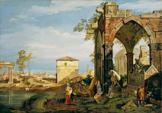 Capriccio with Motifs from Padua von Giovanni Antonio Canal (Canaletto)