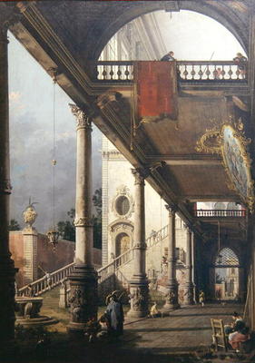 Capriccio of a Colonnade, 1765 (oil on canvas) von Giovanni Antonio Canal (Canaletto)