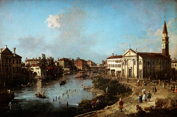 Dolo on the Brenta, with Church of St. Rocco and the Villa Zanon-Bon von Giovanni Antonio Canal (Canaletto)
