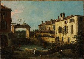 Die Schleuse von Dolo von Giovanni Antonio Canal (Canaletto)