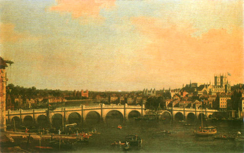 London: Westminster Bridge under Repair von Giovanni Antonio Canal (Canaletto)