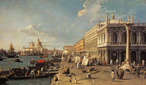 The Molo and the Zecca, Venice von Giovanni Antonio Canal (Canaletto)