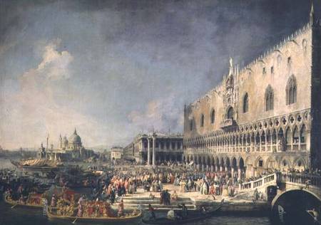 The Reception of the French Ambassador in Venice von Giovanni Antonio Canal (Canaletto)