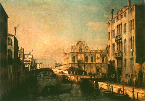 Riva die Mendicanti and the Scuola di S. Marco von Giovanni Antonio Canal (Canaletto)