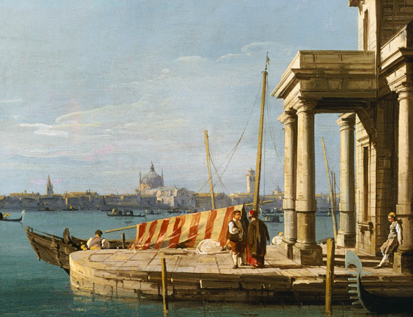 The Quay of the Dogano, Venice von Giovanni Antonio Canal (Canaletto)