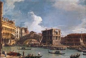 Die Rialto-Brücke in Venedig, von Norden aus
