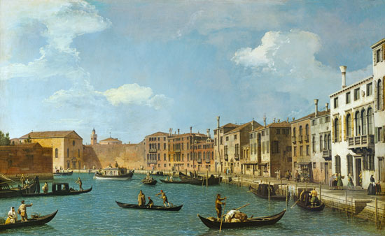 View of the Canal of Santa Chiara, Venice von Giovanni Antonio Canal (Canaletto)