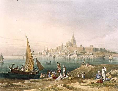 The Sacred Town and Temples of Dwarka, from Volume II of 'Scenery, Costumes and Architecture of Indi von Captain Robert M. Grindlay