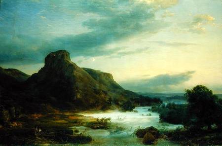 Mountains in an Evening Mist von Carl Friedrich Lessing