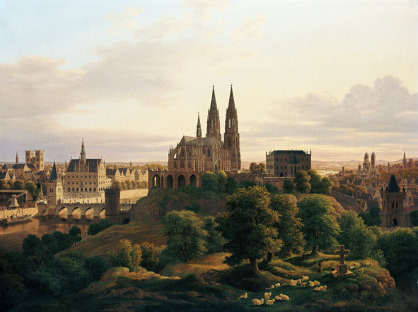 A Medieval Town in 1830 von Carl Georg Hasenpflug