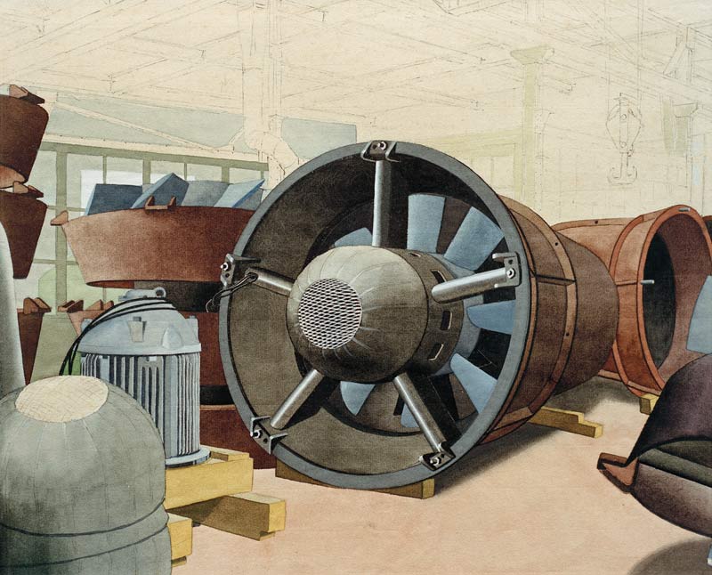 Turbine, um 1938. von Carl Grossberg