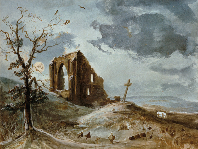 Mondnacht über Ruine Eldena von Carl Gustav Carus