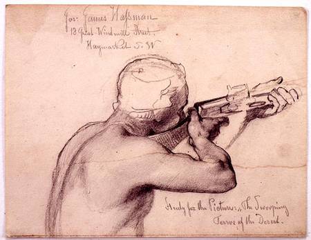 An Arab with a Musket, study for 'The Swooping Terror of the Desert' cil on von Carl Haag